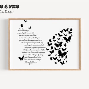 Svg As je m'assieds au paradis, svg poème du souvenir, svg In Loving Memory, svg papillon, svg de la mémoire, As I m'assit in Heaven png