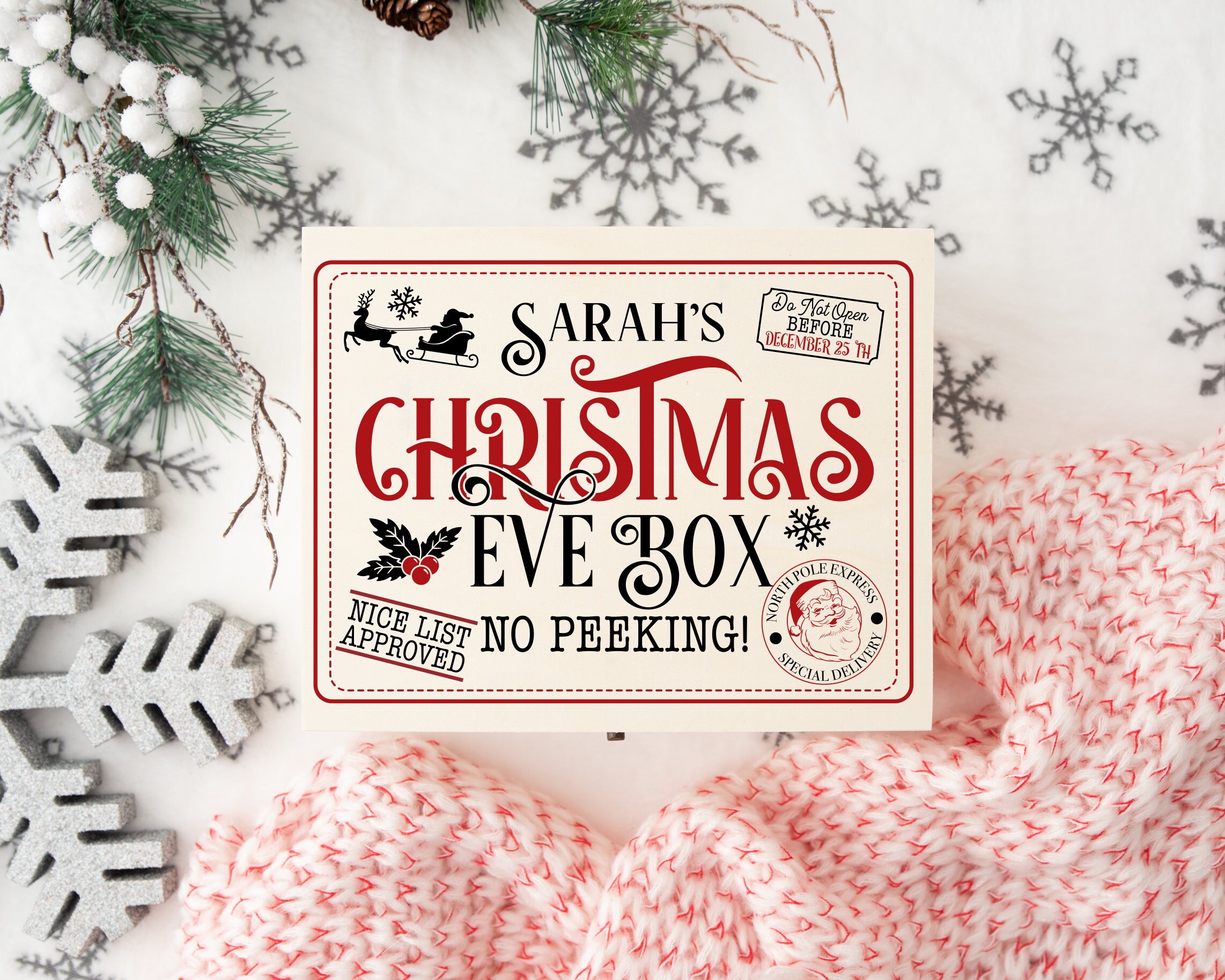 クリスマスイブ ボックス SVG バンドル、クリスマスイブ クレート SVG