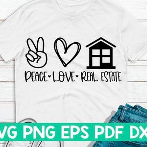 Peace Love Real Estate Svgpeace Love Cut Filepeace Love - Etsy