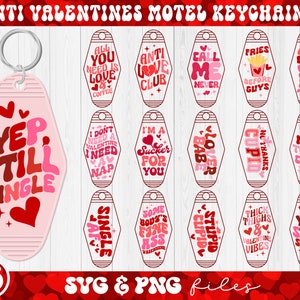 Anti-Valentinstag-Motel Schlüsselbund SVG Bundle, lustige Valentines Hotel Schlüsselbund svg, Erwachsenen Humor svg, sarkastische Valentines Schlüsselbund svg