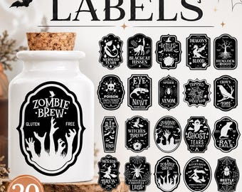 Halloween Labels SVG, Halloween Potion Label SVG, Halloween Bottle Labels svg