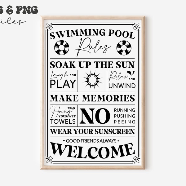 Pool Rules Sign - Etsy