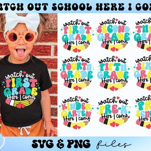 Kijk uit school hier kom ik SVG bundel, eerste dag van school SVG, terug naar school SVG