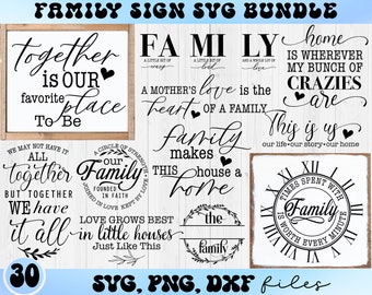 Family Sign SVG Bundle, Rustic Farmhouse Svg set, Welcome Sign Door Hanger svg, Cute Love Family Quote Monogram Svg, Porch Home Svg files