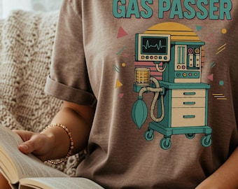 "Retro ""Gas Passier"" PNG | Anästhesie Maschine Illustration | Lustige CRNA Krankenschwester PNG | Vintage medizinisch ästhetische Clipart für Anästhesie
