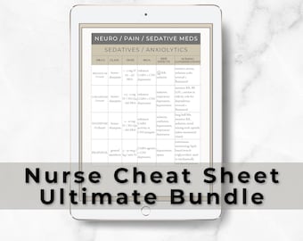 Spickzettel-Bundle: Nursing Spickzettel-Bundle: Pharmakologie, Labore, Med-Surg (PDF Download