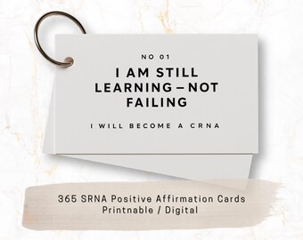 365 SRNA Affirmationskarten: Psychische Gesundheit von Studenten (digital druckbare PDF)