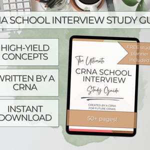 CRNA School Interview Study Guide, CRNA School Prep, Nursing School Interview Study Guide, Critical Care Nursing Concepts, ICU Nursing Guide