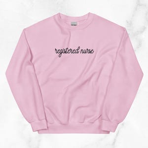Embroidered Nurse Crewneck Sweatshirt, RN Crewneck, Nurse Gift, Registered Nurse Sweatshirt, Nursing School Gift, Nursing Student