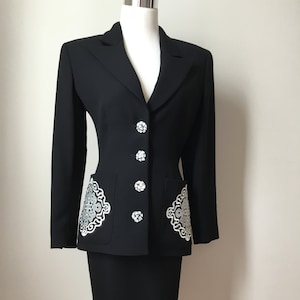 Vintage Valentino Suit MINT 1990s RARE Ensemble Pants and skirt sz xs