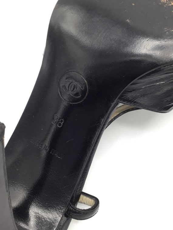 Chanel Black Slingback Heel Pumps  1990s size 38 - image 5