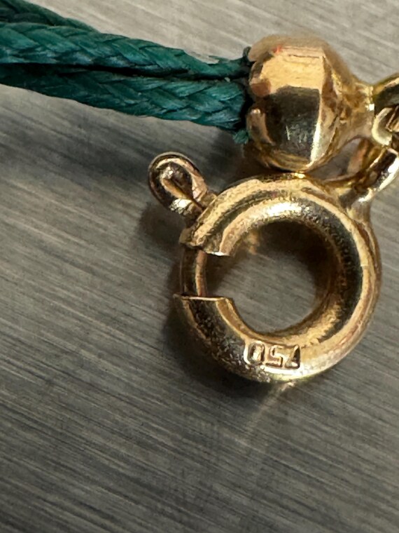 18k Solid Yellow Gold Seashell Pendant on Rope It… - image 5