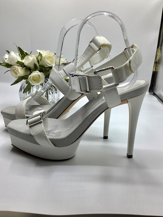 GUCCI High Heeled Shoes UNWORN White leather