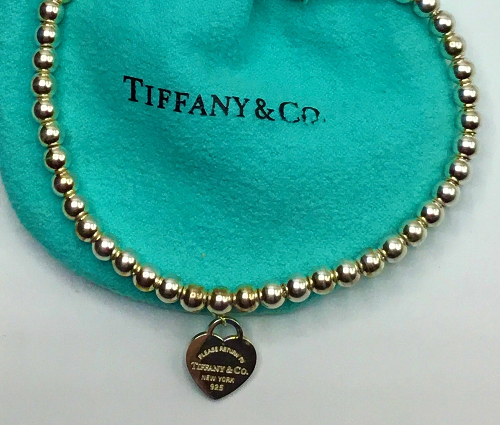 Tiffanys and Co Sterling Silver Heart Bracelet - Etsy