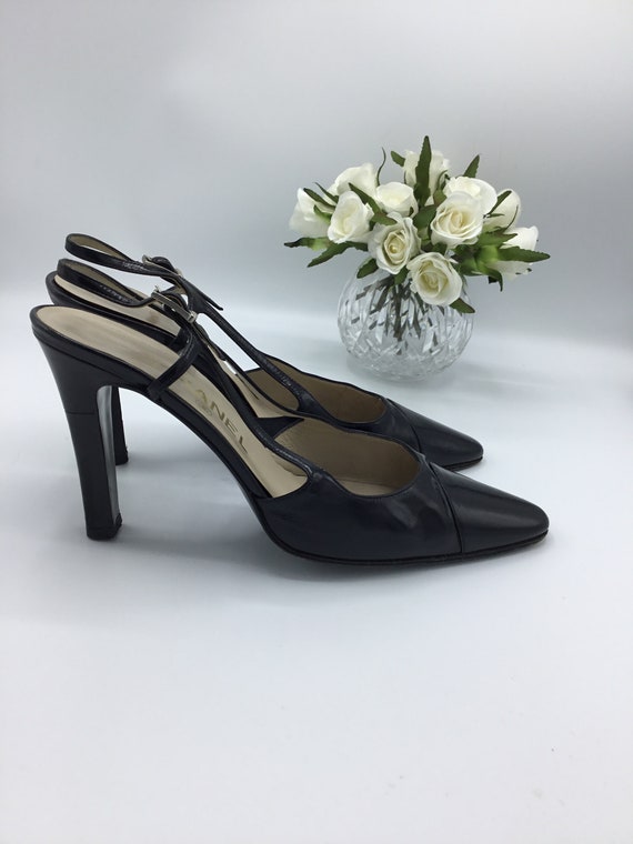 Vintage Chanel Stunning Black Heel Pumps 1990s Size 38 -  Finland