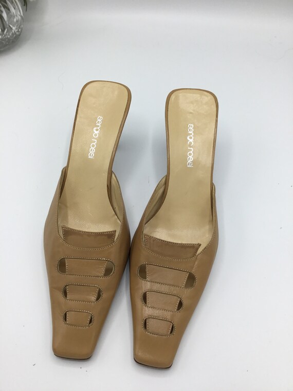 Vintage Sergio Rossi Slides Mules Shoes Kitten Hee