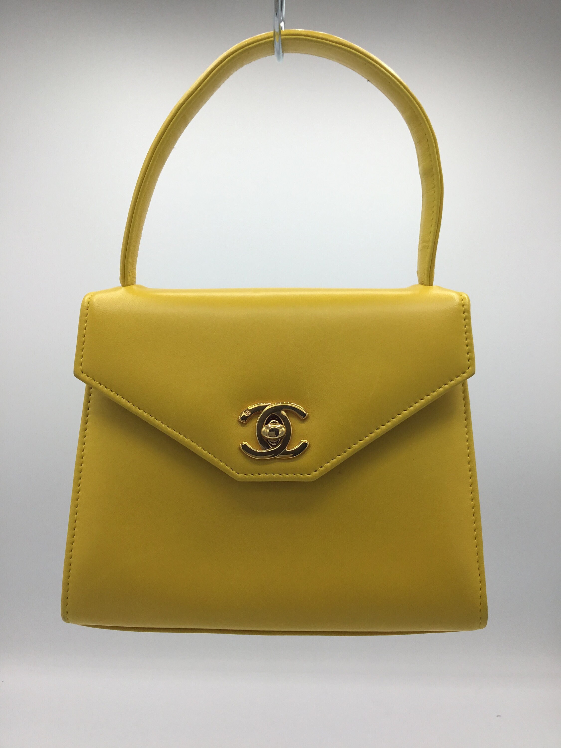 Chanel Classic Mini Rectangular Mustard Yellow Quilted Caviar with