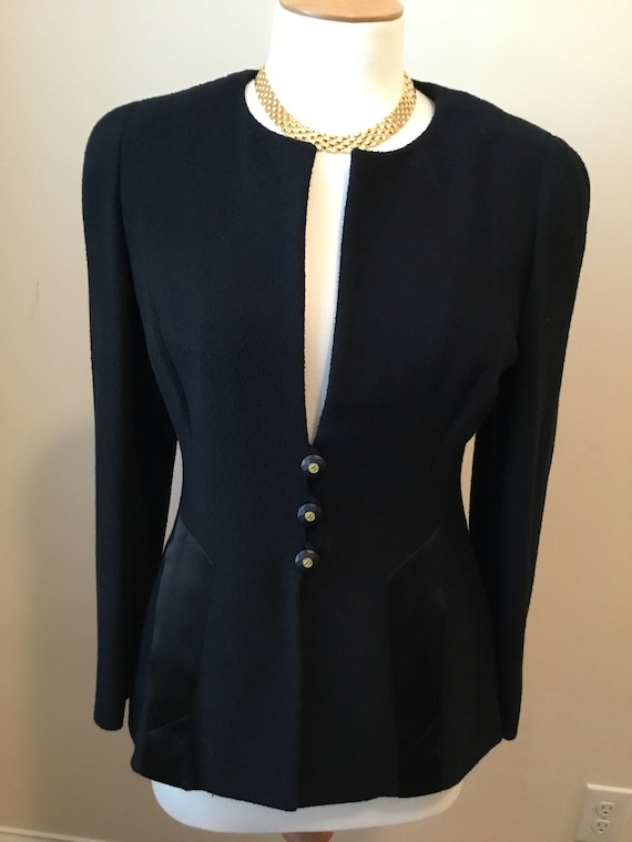 CHANEL  Suit Black boucle 1990s