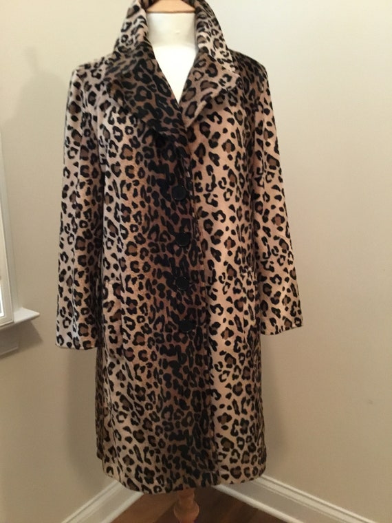 Vintage Fabulous Betsy Johnson Faux Leopard Coat Size… - Gem