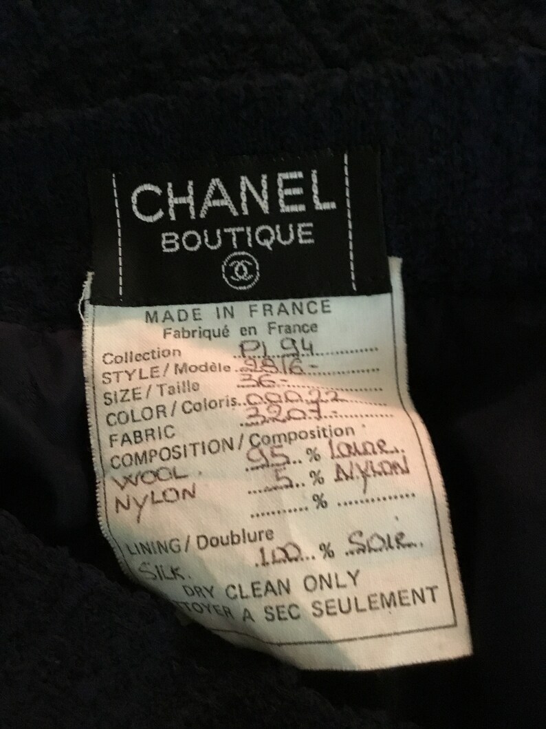 Vintage Chanel Navy Boucle Two Piece Suit Classic Excellent - Etsy
