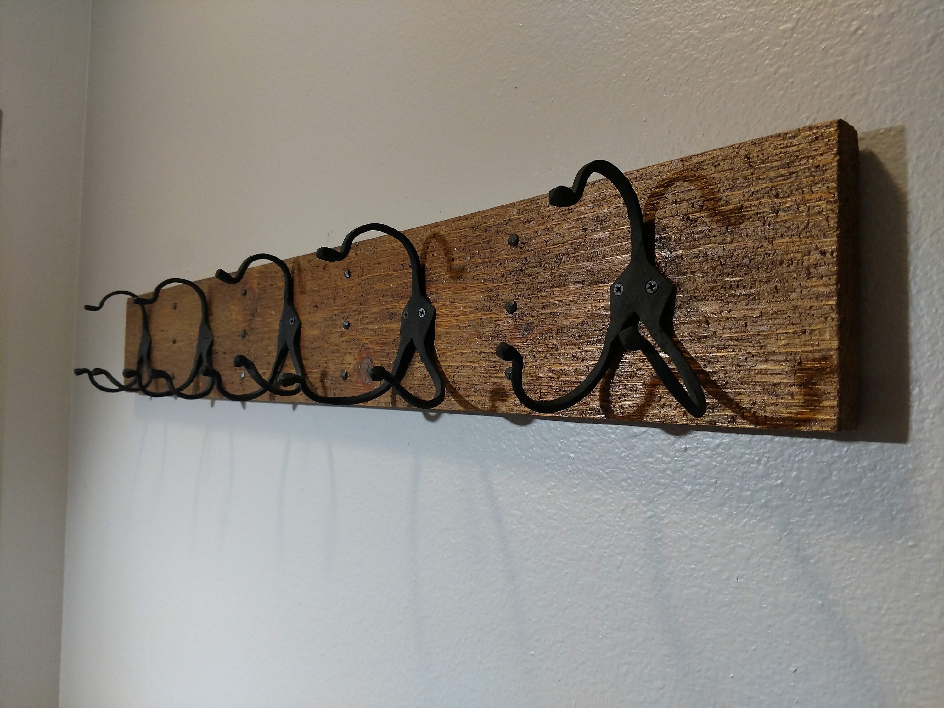 Rustic Coat Rack / wrought iron coat hooks / cast iron coat Etsy