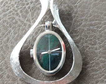 Stylish ladies' watch as a pendant for a necklace from the 70s.