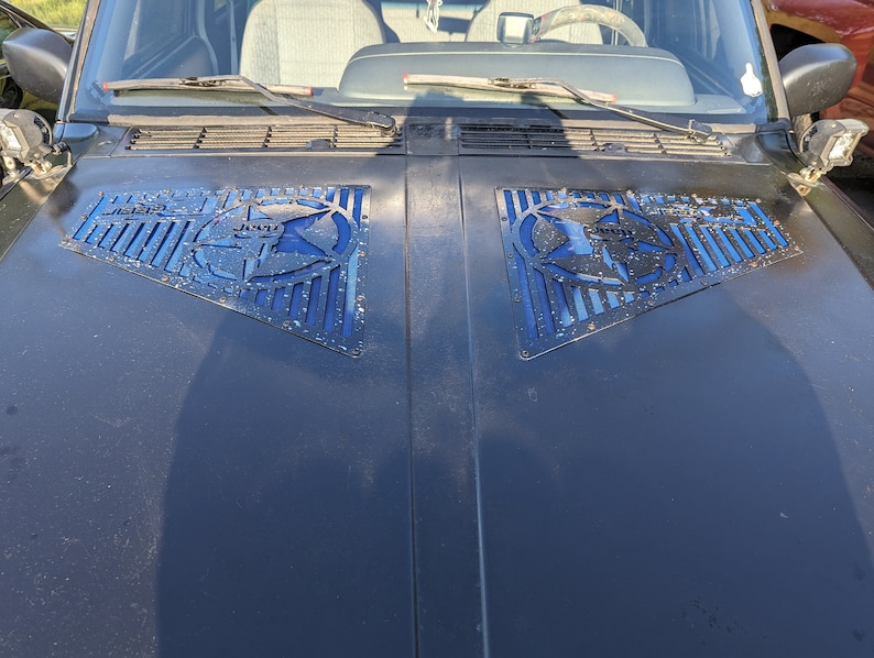 Cool and Rugged Hood Vents for Jeep XJ 16gauge Steel With Mesh Backing