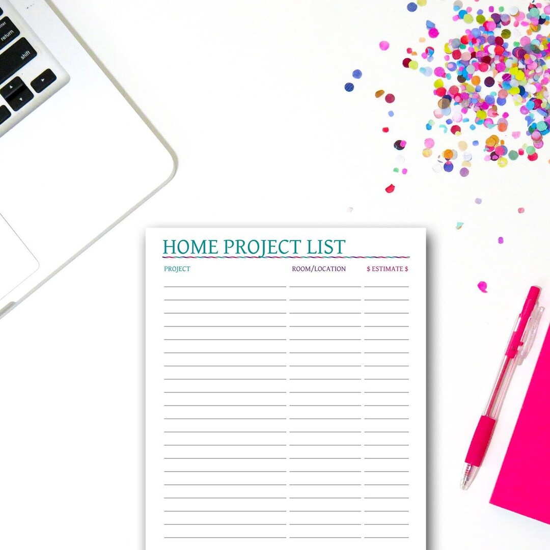 Projects List Printable Home Project List Printable | Home Improvement Project Planner – TUJFIF