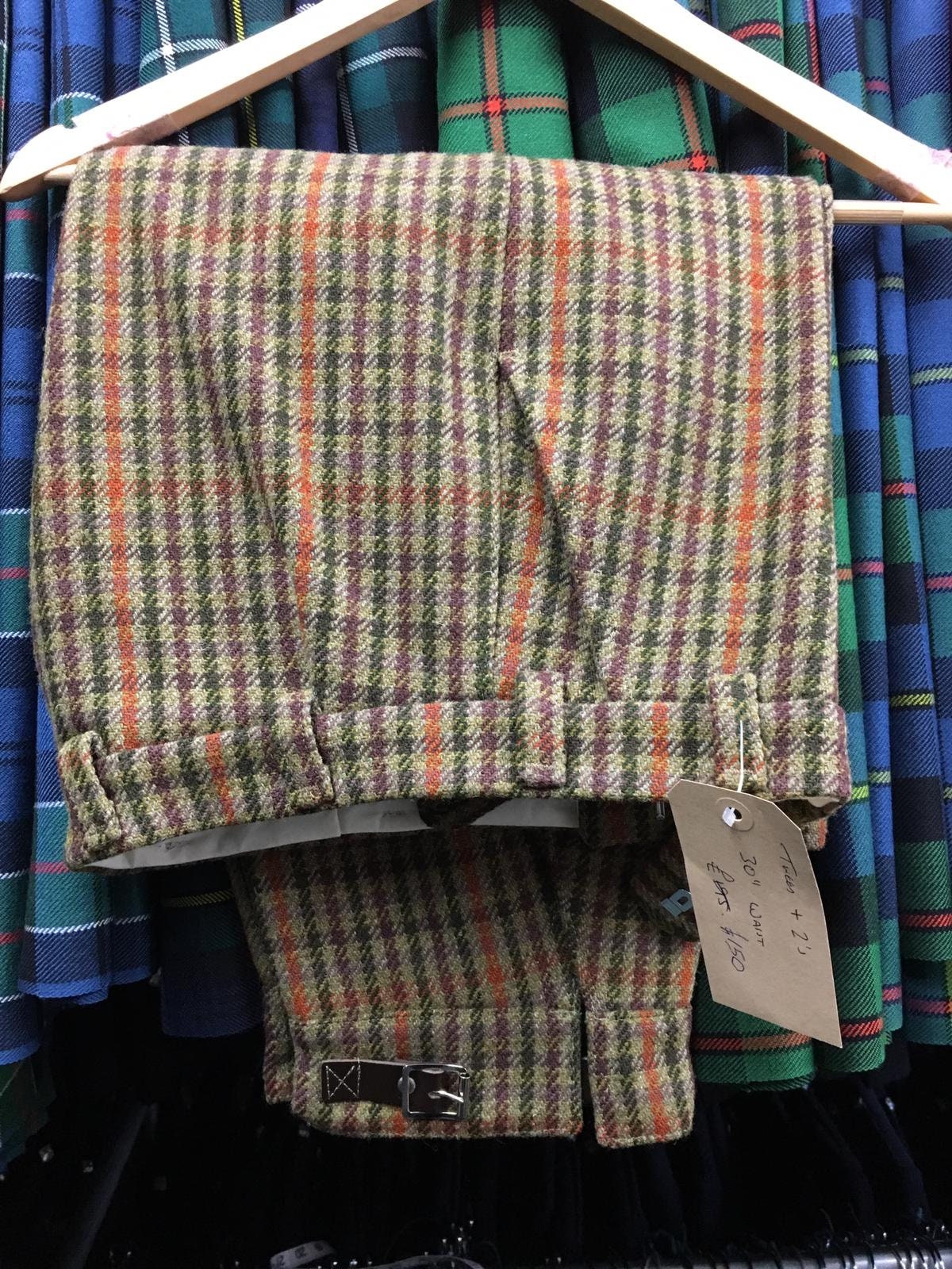 Image of Gents Brown/Orange/Red Checked Tweed Plus 2's