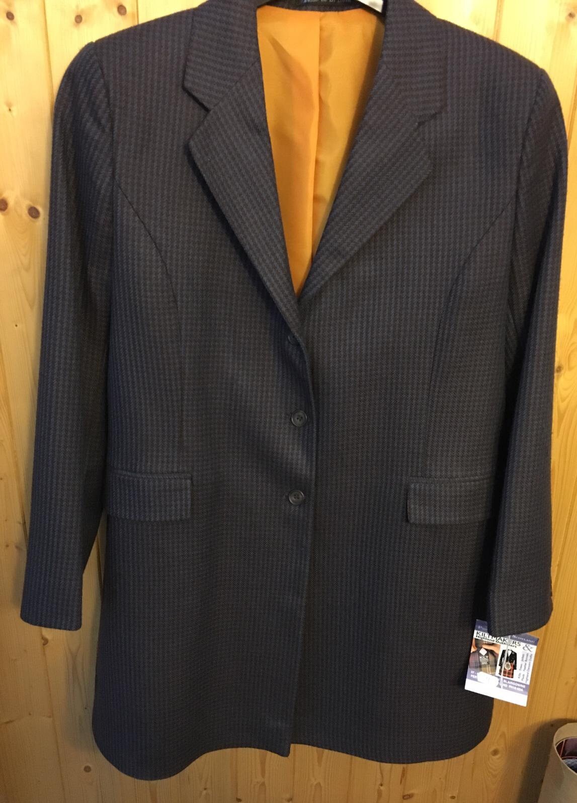 Image of Ladies Brown/Blue Tweed Long Coat |