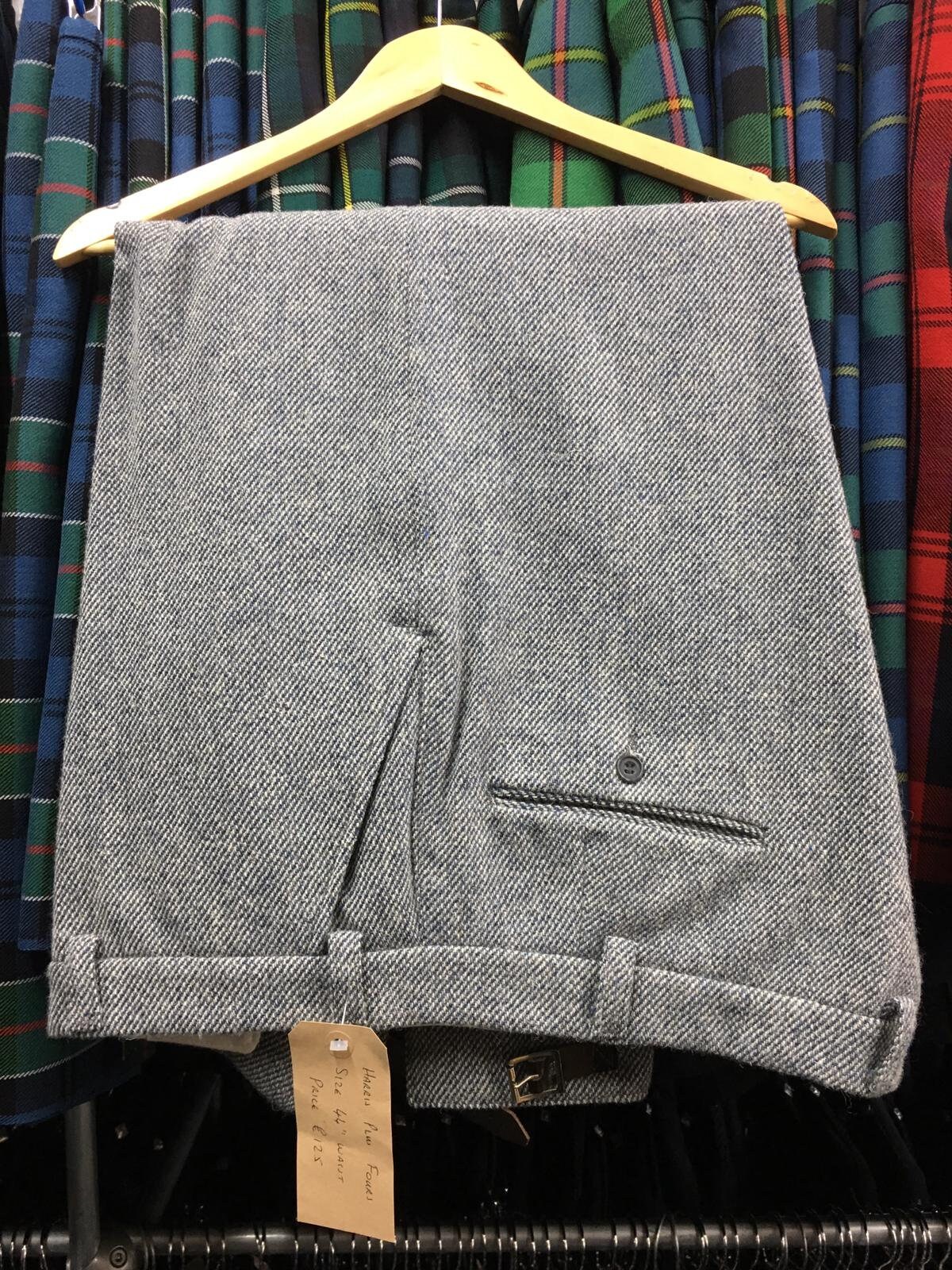 Image of Gents Light Grey Harris Tweed Plus 4's