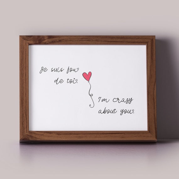 Je Suis Fou De Toi I M Crazy About You French Quote Etsy Je Suis Fou De Toi I M Crazy About You French Quote Etsy
