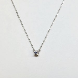 Sterling Silver Solitaire Necklace: Dainty Cubic Zirconia Bridal Jewelry