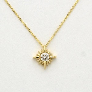 Diamond North star necklace / 14k gold celestial pendant / layering star necklace / ethically sourced 0.25 carat lab grown diamond