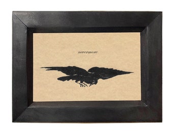 Nevermore The Raven Sketchy Edgar Allan Poe French Illustration Framed Print, Literary Art, Bookish Art