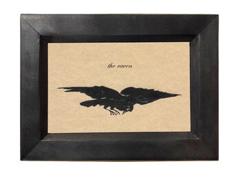 The Raven Framed Print: Edgar Allan Poe French Illustration, Literary Art