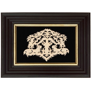 Lambs at Rest Framed Scherenschnitte, Antique Reproduction, Traditional Paper Cutting, Easter Decor, Spring Wall Art, Religious Wall Art