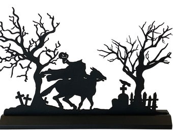 Headless Horseman Silhouette- Sleepy Hollow Halloween Decor, Halloween Tabletop