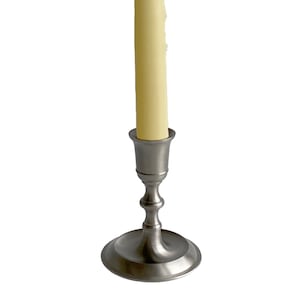 3-3/4&quot; Pewter Plated Candlestick Holder- Antique Vintage Style