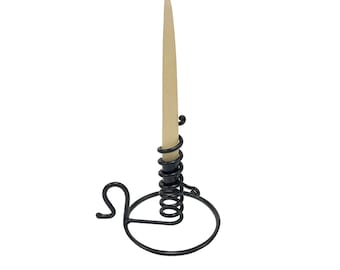 6" Wrought Iron Spiral Courting Candle Holder- Antique Vintage Style