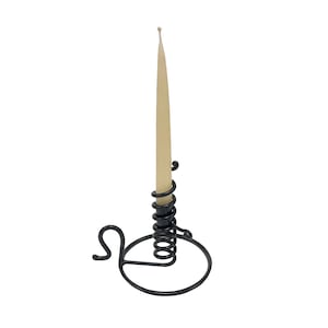 6" Wrought Iron Spiral Courting Candle Holder- Antique Vintage Style