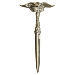 Abrecartas de latón macizo de 7-3/4" con forma de águila de alas abiertas, regalo patriótico, regalo para militares, regalo del Día del Padre, decoración patriótica