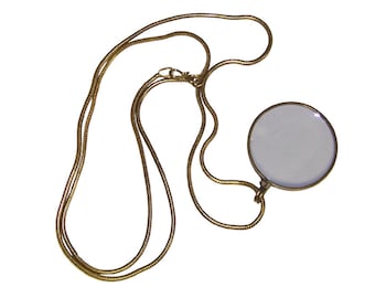 1-3/4" Magnifying Glass on Necklace- Antique Reproduction