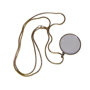 1-3/4&quot; Magnifying Glass on Necklace, Antique Reproduction, Magnifier Necklace, Magnifying Glass