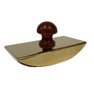 Brass Ink Rocker Blotter with Wooden Handle, Antique Vintage Style Writing Accessories, Pen and Ink Supplies, Calligraphy