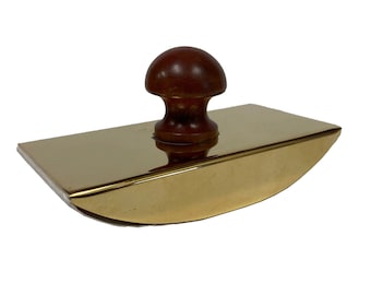 Brass Ink Rocker Blotter, Wood Handle, Antique Style