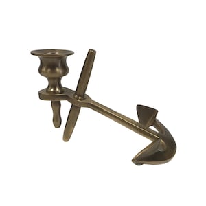 5-1 / 2 &quot;festem Messing Anker Kerzenhalter, nautisches Dekor, nautische Tischplatte, Vintage Stil Anker Kerzenhalter