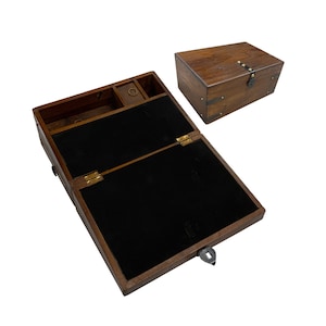 MANUFACTURER SECONDS!!! 12" Wooden Writing Lap Box Antique Reproduction- Read Item Description Carefully