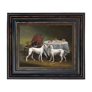 Engelse wijzers ingelijst olieverfschilderij, jachthondkunst, vintage jachthondafdruk, decor Engels land, Engelse kunst aan de muur, Engelse kunst aan de muur