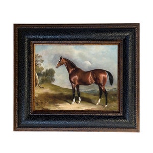 Sultan in Landscape Framed Oil Painting Print on Canvas in Leather-Look Black and Antique Gold Frame